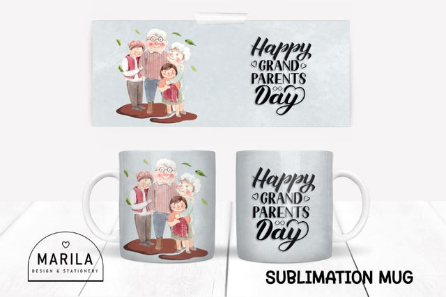 Happy Grandparents Day Mug Design / Mug Wrap #13 Sublimation Marilakits 