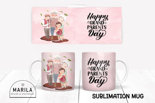 Happy Grandparents Day Mug Design / Mug Wrap #14 Sublimation Marilakits 