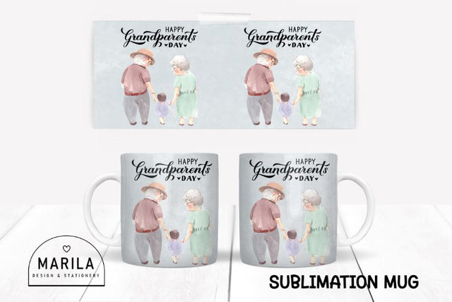 Happy Grandparents Day Mug Design / Mug Wrap #17 Sublimation Marilakits 
