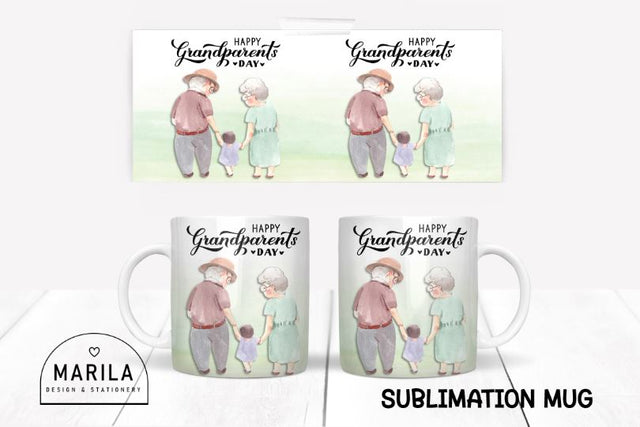 Happy Grandparents Day Mug Design / Mug Wrap #18 Sublimation Marilakits 
