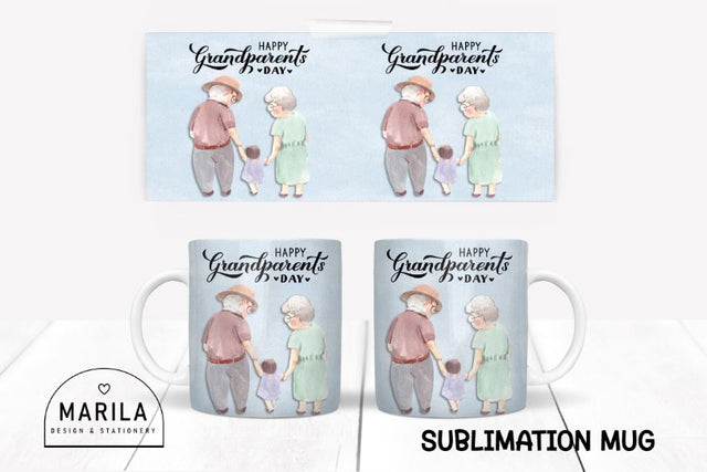 Happy Grandparents Day Mug Design / Mug Wrap #19 Sublimation Marilakits 