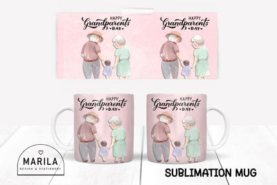 Happy Grandparents Day Mug Design / Mug Wrap #20 Sublimation Marilakits 
