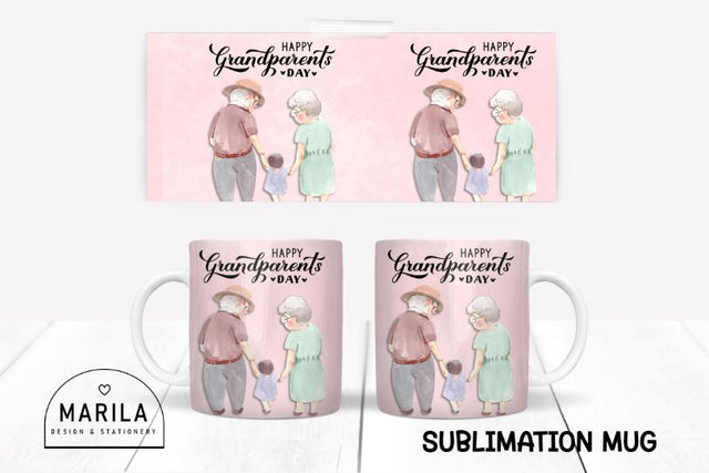 Happy Grandparents Day Mug Design / Mug Wrap #20 Sublimation Marilakits 
