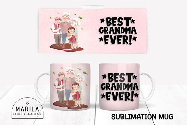 Happy Grandparents Day Mug Design / Mug Wrap #9 Sublimation Marilakits 