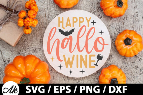 Happy hallo wine Round Sign SVG SVG akazaddesign 