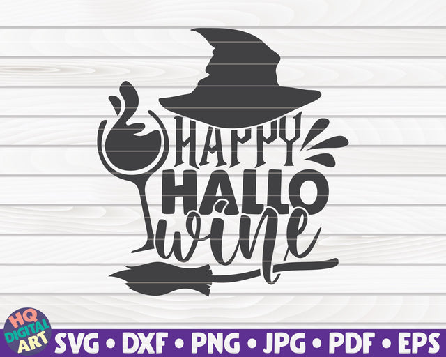 Happy hallo-wine SVG | Halloween quote SVG SVG HQDigitalArt 