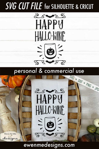 Happy Hallo-Wine SVG - Halloween SVG - Wine SVG SVG Ewe-N-Me Designs 