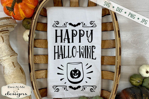 Happy Hallo-Wine SVG - Halloween SVG - Wine SVG SVG Ewe-N-Me Designs 