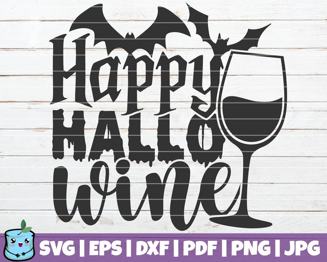 Happy Hallo Wine SVG MintyMarshmallows 