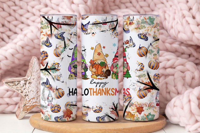 Happy Hallothanksmas 20 oz Skinny Tumbler Sublimation Design Milkyway Happy Hallothanksmas Design Digital Download PNG Sublimation DesignSVG 