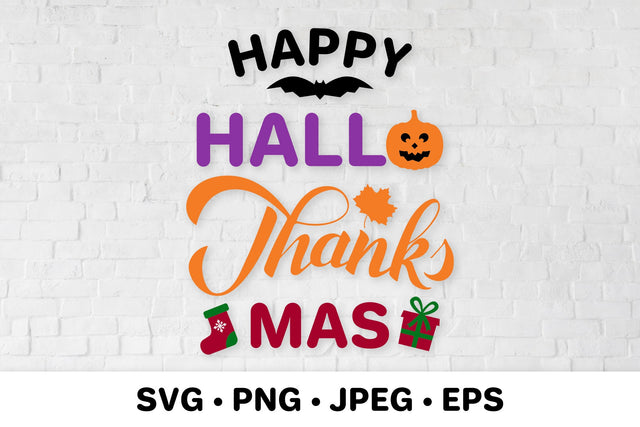 Happy Hallothanksmas SVG. Halloween Thanksgiving Christmas SVG LaBelezoka 