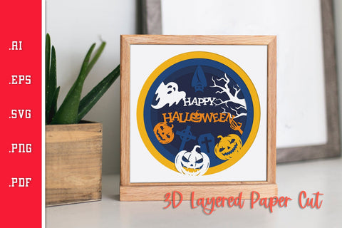 Happy Halloween - 3D Layered Paper Cut SVG SVG Slim Studio 