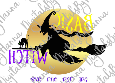 Happy Halloween Basic Witch Print & Cut SVG Digitals by Hanna 