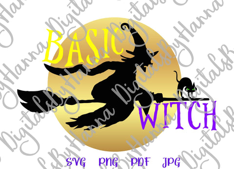 Happy Halloween Basic Witch Print & Cut SVG Digitals by Hanna 