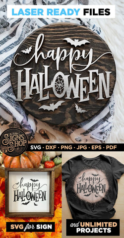 Happy halloween bats | Halloween SVG Sign SVG The Vintage Signs Shop 