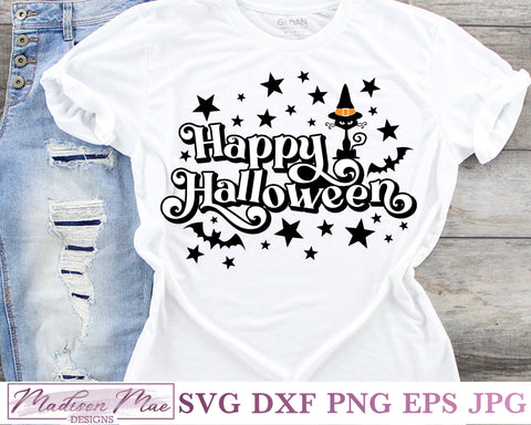 Happy Halloween Black Cat SVG SVG Madison Mae Designs 