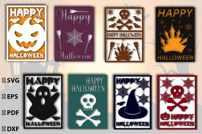 Happy Halloween Card Svg Bundle SVG Rupkotha 