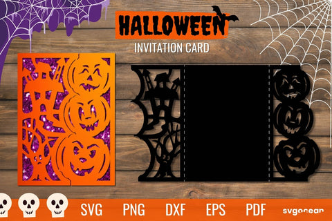 Happy Halloween Card Svg Template Bundle SVG SvgOcean 