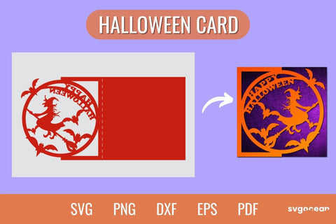 Happy Halloween Card Svg Template SVG SvgOcean 