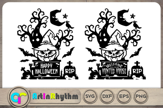 Happy Halloween Cemetery SVG / Welcome to our Hunted House SVG Artinrhythm shop 