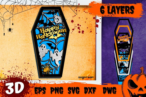 Happy Halloween Coffin 3D SVG SVG SvgOcean 