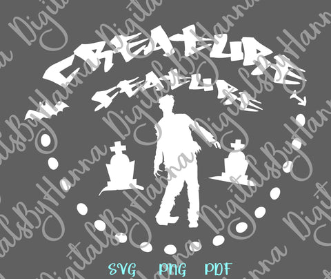 Happy Halloween Creature Feature Zombie Print & Cut SVG Digitals by Hanna 