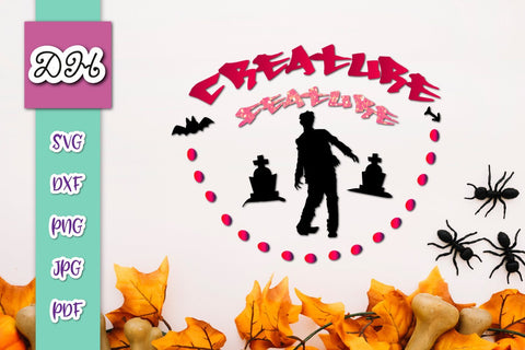Happy Halloween Creature Feature Zombie Print & Cut SVG Digitals by Hanna 