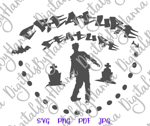 Happy Halloween Creature Feature Zombie Print & Cut SVG Digitals by Hanna 