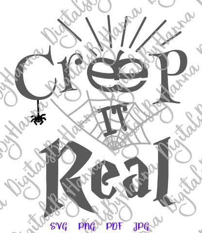 Happy Halloween Creep it Real Print & Cut SVG Digitals by Hanna 