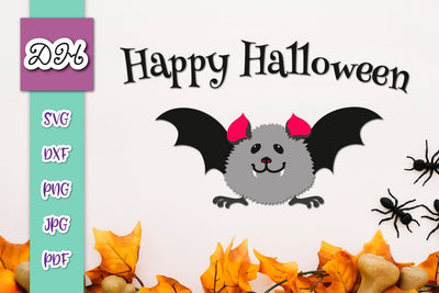 Happy Halloween Cute Baby Bat Print and Cut SVG Digitals by Hanna 