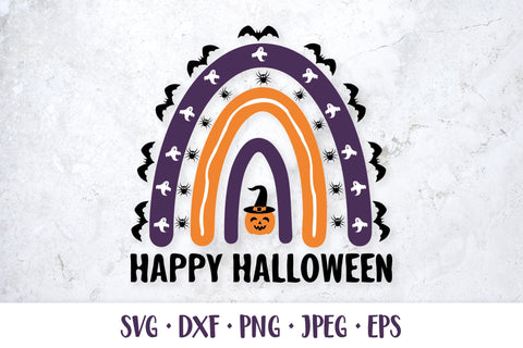 Happy Halloween. Cute Halloween rainbow SVG cut file SVG LaBelezoka 