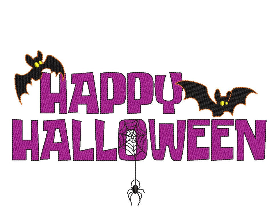 Bat Silhouette Halloween Machine Embroidery Design. 4 Sizes