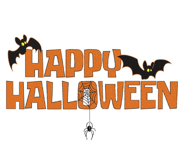 Happy Halloween Embroidery Design, 5 sizes, Instant Download Embroidery/Applique DESIGNS Nino Nadaraia 