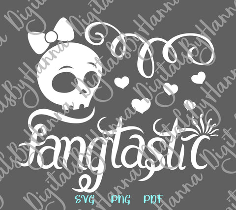 Happy Halloween Fangtastic Skull Print & Cut SVG Digitals by Hanna 