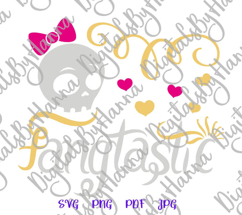 Happy Halloween Fangtastic Skull Print & Cut SVG Digitals by Hanna 
