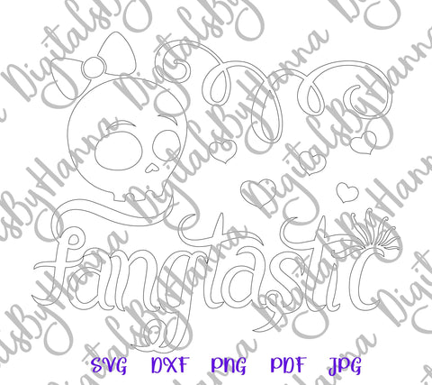 Happy Halloween Fangtastic Skull Print & Cut SVG Digitals by Hanna 