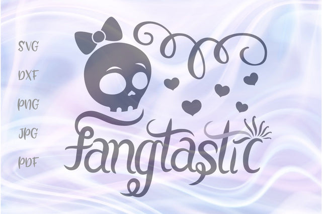 Happy Halloween Fangtastic Skull SVG, PNG, DXF, PDF, JPG SVG Digitals by Hanna 