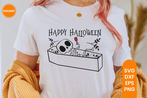 Happy halloween, funny skeleton halloween svg file SVG Maumo Designs 
