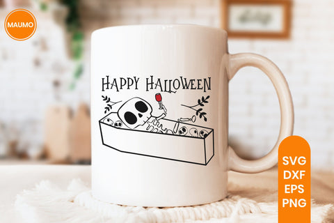 Happy halloween, funny skeleton halloween svg file SVG Maumo Designs 