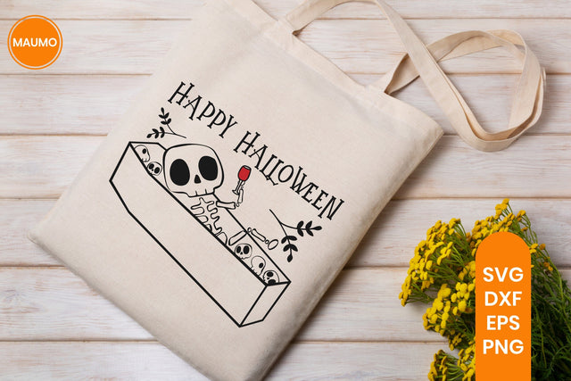 Happy halloween, funny skeleton halloween svg file SVG Maumo Designs 