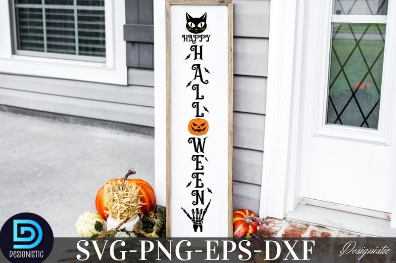 Happy Halloween, Halloween Porch Sign Svg Design SVG DESIGNISTIC 