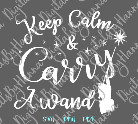 Happy Halloween Keep Calm and Carry a Wand Print & Cut SVG Digitals by Hanna 