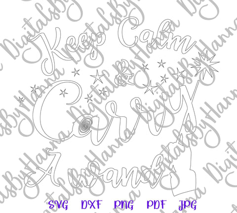 Happy Halloween Keep Calm and Carry a Wand Print & Cut SVG Digitals by Hanna 