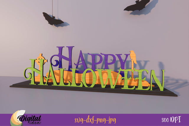 Happy Halloween | Layered Halloween Letter Stand 3D Design | Lettering SVG | Laser Cut SVG Evgenyia Guschina 