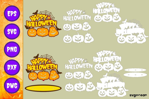 Happy Halloween Layered Laser Cut Designs SVG SvgOcean 