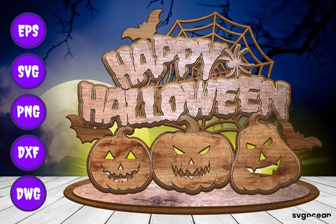 Happy Halloween Layered Laser Cut Designs SVG SvgOcean 