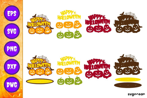 Happy Halloween Layered Paper Cut Designs 3D Paper SvgOcean 