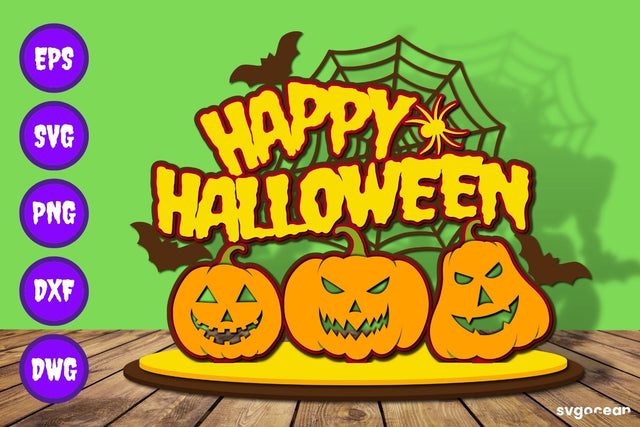 Happy Halloween Layered Paper Cut Designs 3D Paper SvgOcean 