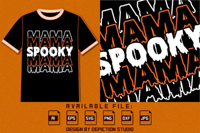 Happy Halloween Mama Spooky T-Shirt, Halloween Mama Shirt, Halloween Spooky Shirt, Halloween Stroke Line Mama Shirt, Halloween Mother Shirt SVG Depiction Studio 