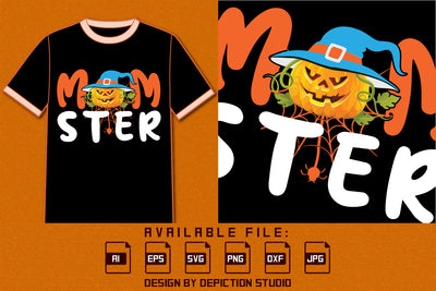 Happy Halloween Mom Ster T-Shirt, Halloween Mom Shirt, Halloween Pumpkin Hat Shirt, Halloween Mother Shirt, Halloween Hat Shirt Print Template SVG Depiction Studio 